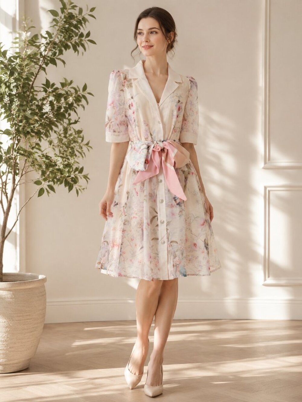 Blush Floral Mini Dress